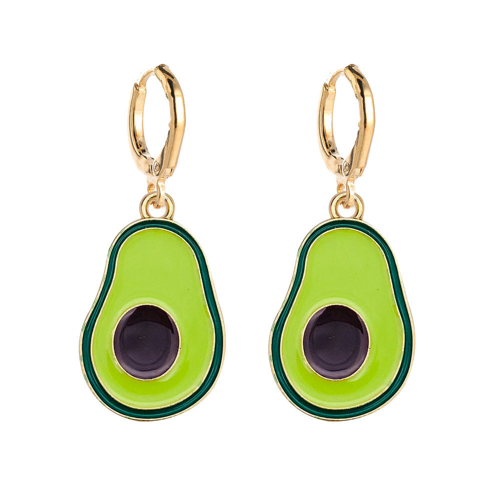 Wholesale Fruit Earrings Lemon Avocado Strawberry Oil Drop Earrings